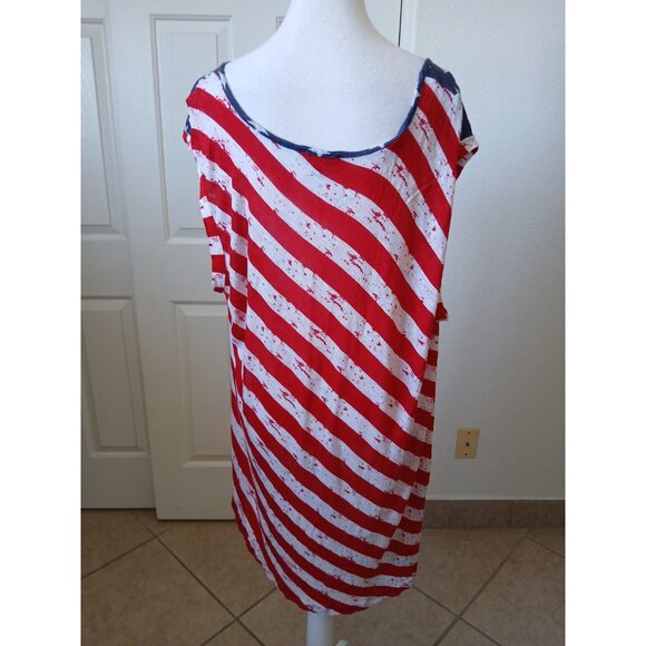 Lane Bryant Wpmens Tank Top Stars & Stripes Red White and Blue Patriotic 22/24 - Picture 2 of 13